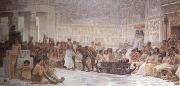 Alma-Tadema, Sir Lawrence Edwin Long,An Egyptian Feast (mk23) oil